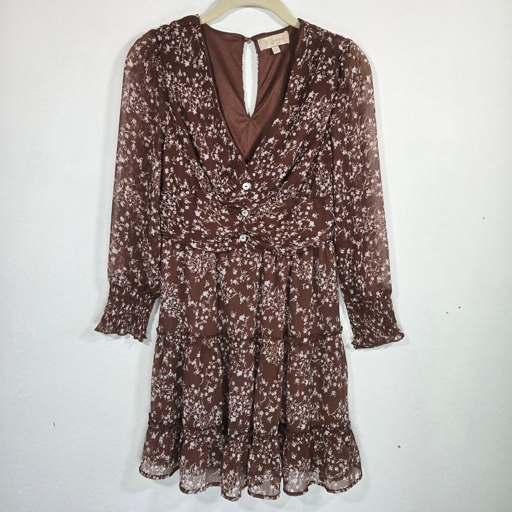 Indulge Style Brown Floral Dress. Size Small.